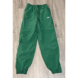 Speedo Vintage 90s Nylon Track Pants Lined Joggers Mens Large Green